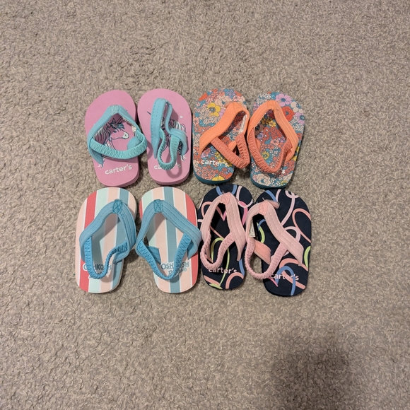 Carter's Kids Flip Flops - Pink, Orange, Blue - Picture 2 of 9